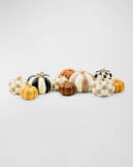 Image 1 of 2: MacKenzie-Childs  Autumnology Check & Stripe Pumpkin Cluster