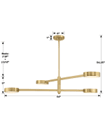 Image 5 of 5: Crystorama Orson 4-Light Linear Chandelier 