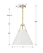 Image 4 of 5: Crystorama  Xavier 3-Light Pendant Light 