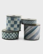 Image 2 of 3: MacKenzie-Childs Sterling Stripe Ribbon, 4"W x 10 Yards