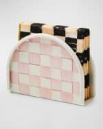 Image 2 of 2: MacKenzie-Childs Rosy Check Enamel Napkin Holder