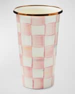 Image 1 of 2: MacKenzie-Childs Rosy Check Enamel Tumbler, 20 oz.