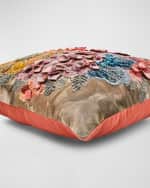 Image 2 of 3: MacKenzie-Childs Patience Brewster Petal Palette Floral Throw Pillow , 19" Square