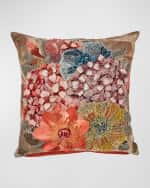 Image 1 of 3: MacKenzie-Childs Patience Brewster Petal Palette Floral Throw Pillow , 19" Square