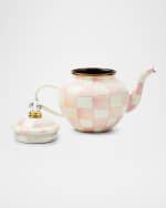 Image 2 of 4: MacKenzie-Childs Rosy Check Enamel Teapot, 4 Cup