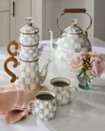 Image 3 of 3: MacKenzie-Childs Sterling Check Stackable Coffee Set