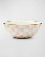 Image 1 of 5: MacKenzie-Childs Rosy Check Enamel Everyday Bowl, Extra Large