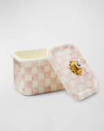 Image 2 of 4: MacKenzie-Childs Rosy Check Recipe Box