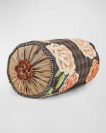 Image 2 of 2: MacKenzie-Childs Field Study Floral Beaded Bolster Pillow, 8" x 16"