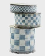 Image 2 of 3: MacKenzie-Childs Sterling Check Ribbon, 4"W x 10 Yards