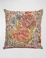 Image 1 of 3: MacKenzie-Childs Flower Field Throw Pillow, 19" Square