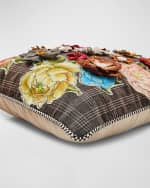 Image 2 of 3: MacKenzie-Childs Field Study Embroidered Throw Pillow, 20" Square