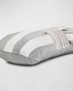 Image 2 of 2: MacKenzie-Childs Sterling Stripe Bow Throw Pillow, 11" x 20"