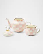 Image 2 of 3: MacKenzie-Childs Rosy Check Enamel High Tea Set