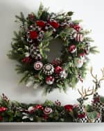 Image 1 of 2: MacKenzie-Childs Nick's Pick Illuminated Christmas Wreath