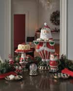 Image 2 of 3: MacKenzie-Childs Nick's Pick Santa Mug Tower, Set of 3