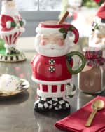 Image 1 of 3: MacKenzie-Childs Nick's Pick Santa Mug Tower, Set of 3