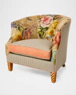 Image 2 of 4: MacKenzie-Childs Field Study Floral and Gingham Accent Chair