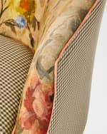 Image 3 of 4: MacKenzie-Childs Field Study Floral and Gingham Accent Chair