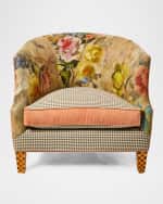 Image 1 of 4: MacKenzie-Childs Field Study Floral and Gingham Accent Chair