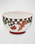 Image 2 of 3: MacKenzie-Childs Deck the Halls Breakfast Bowls, Set of 4