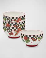 Image 1 of 3: MacKenzie-Childs Deck the Halls Breakfast Bowls, Set of 4