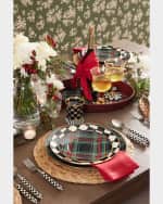 Image 2 of 3: MacKenzie-Childs Tartan Black Charger