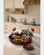 Image 4 of 4: MacKenzie-Childs Cookie Jar with Red Tartan Lid