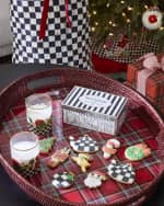 Image 4 of 4: MacKenzie-Childs Tartan Rattan Large Serving Tray