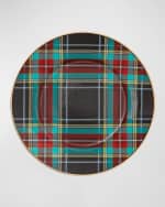 Image 1 of 2: MacKenzie-Childs Tartan Black Salad and Dessert Plate