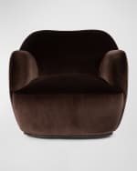 Image 3 of 9: Four Hands Julius Velvet Swivel Chair