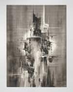 Image 1 of 5: Nourison Charcoal Stroke Power-Loomed Rug, 5' x 8'