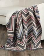 Image 1 of 3: Missoni Home Chevron Wool-Blend Throw, 98" x 100"