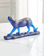 Image 2 of 4: Daum Leopard Leaded Crystal Statue
