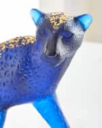 Image 4 of 4: Daum Leopard Leaded Crystal Statue