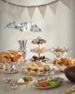 Image 2 of 4: MacKenzie-Childs Plum Check Fluted Ceramic Three-Tier Sweet Stand