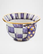 Image 3 of 5: MacKenzie-Childs Plum Check Ceramic Teacup