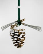 Image 3 of 6: Michael Aram Pine Cone Snowy Christmas Ornament