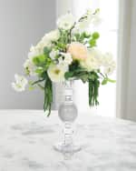 Image 1 of 2: John-Richard Collection Bling Roses and Blossoms 24" Faux Floral Arrangement in Glass Vase