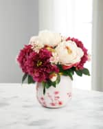 Image 1 of 2: John-Richard Collection Vibrant Fuchsia Peonies 14" Faux Floral Arrangement