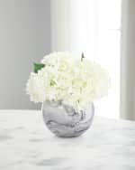Image 1 of 2: John-Richard Collection Marble Hydrangeas 11" Faux Floral Arrangement in Glass Vase