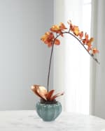 Image 1 of 2: John-Richard Collection Golden Orchid 21" Faux Floral Arrangement in Glass Vase