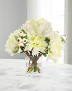 Image 1 of 2: John-Richard Collection Meadow Garden 14" Faux Floral Arrangement in Glass Vase