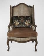Image 3 of 6: Massoud Bastian Leather Wingback Chair 