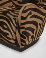 Image 5 of 6: Massoud Myan Hair on Hide Swivel Wing Chair