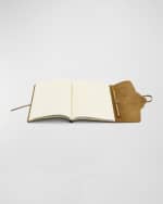 Image 2 of 2: Giulio Giannini e Figlio Caravaggio Leather Tie Notebook, Brown