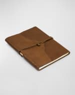 Image 1 of 2: Giulio Giannini e Figlio Caravaggio Leather Tie Notebook, Brown