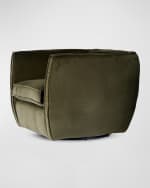 Image 3 of 7: Four Hands Rashi Velvet Swivel Chair