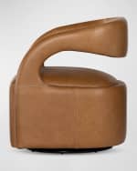Image 4 of 7: Four Hands Hawkins Leather Swivel Chair