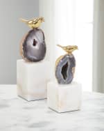 Image 3 of 3: John-Richard Collection Large Agate Roost Sculpture on Marble Base